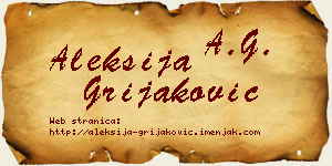 Aleksija Grijaković vizit kartica